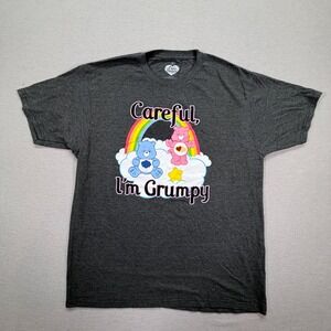 Care Bears Mens T-Shirt Regular Charcoal Careful Im Grumpy Graphic L